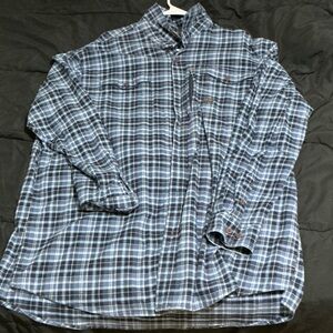 Ariat Navy and White Plaid Men's Shirt
